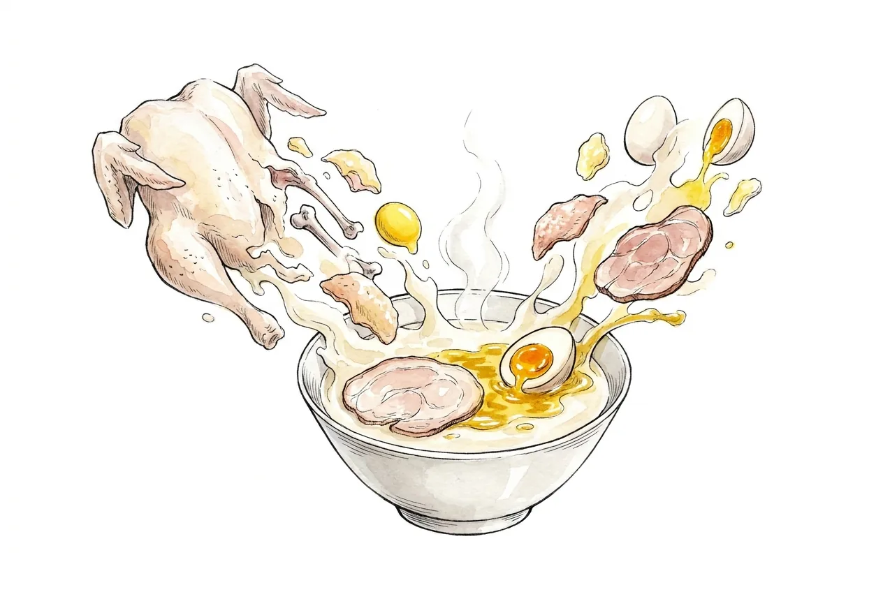 뼈는 파이탄, 껍질은 계유, 부속은 야키토리: 닭 한 마리의 라멘 쓰임새